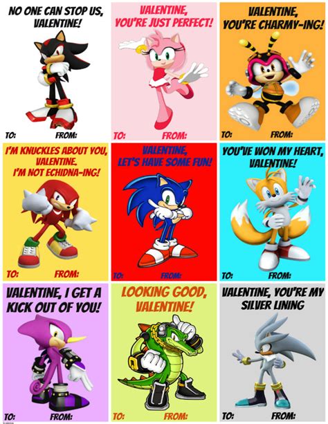 Free Printable Sonic Valentines The Lunchbox Season