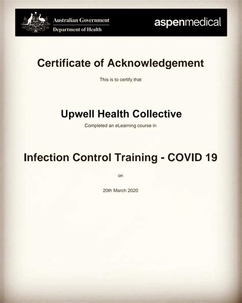 Covid 19 Certificate Upwell Health Collective
