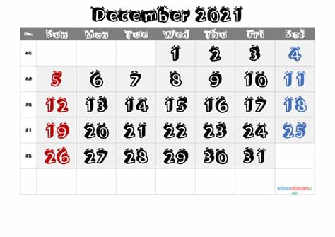 Downloading these free 2021 calendar templates couldn't be easier! December 2021 Printable Calendar with Week Numbers [Free ...