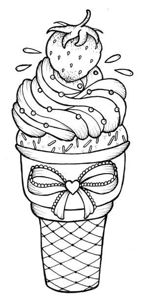 Coloriage et illustration de glaces kawaii. Pin auf Målarbilder ~ Mat