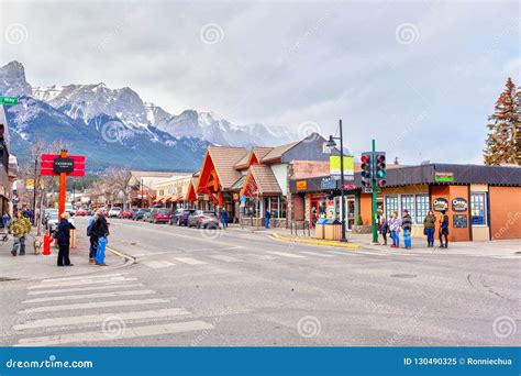Town Of Canmore In The Canadian Rockies Of Alberta Canada Editorial