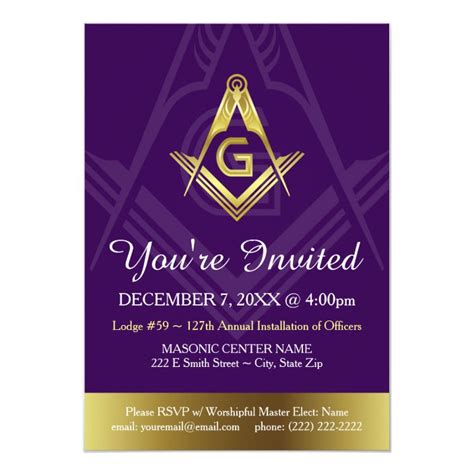 Custom Masonic Invitation Templates Grand Lodge
