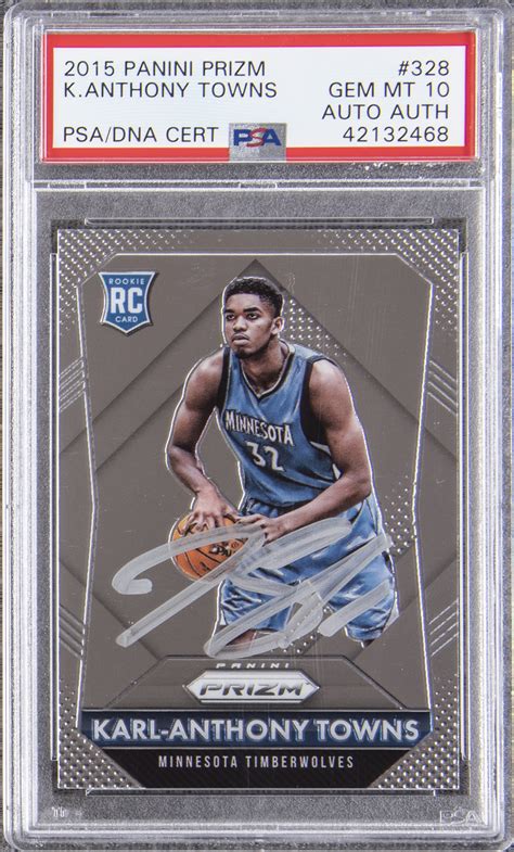 Lot Detail 2015 16 Panini Prizm 328 Karl Anthony Towns Signed Rookie