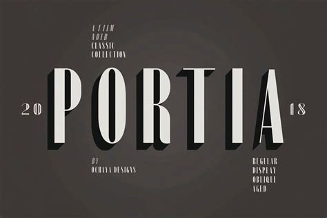 Portia Film Noir Inspired Font Film Font Film Noir Typeface