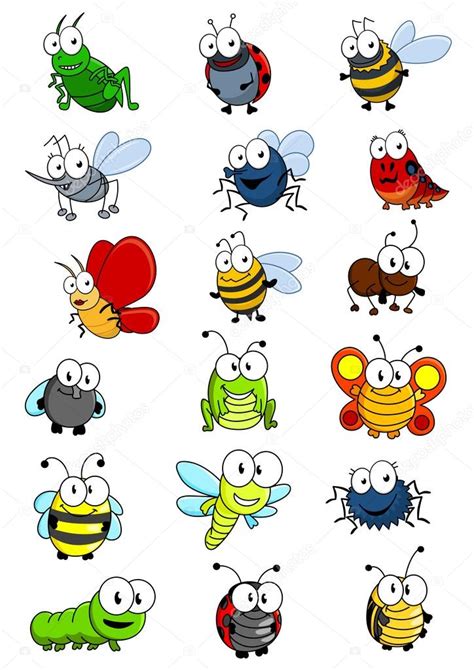 Juego De Insectos De Dibujos Animados Imagen Vectorial De © Seamartini
