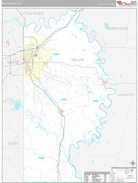 Miller County Ar Wall Map Premium Style By Marketmaps