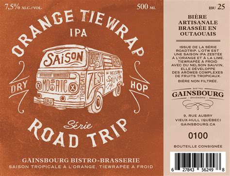 Orange TieWrap IPA de la Série Côte Ouest de Gainsbourg, Bière, Beer
