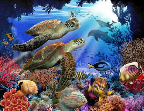 The loggerhead, hawksbill, kemp's ridley, leatherback, olive ridley, green, and flatback. Sea Turtle Coral Reef Puzzle - Sea Turtle Conservancy ...
