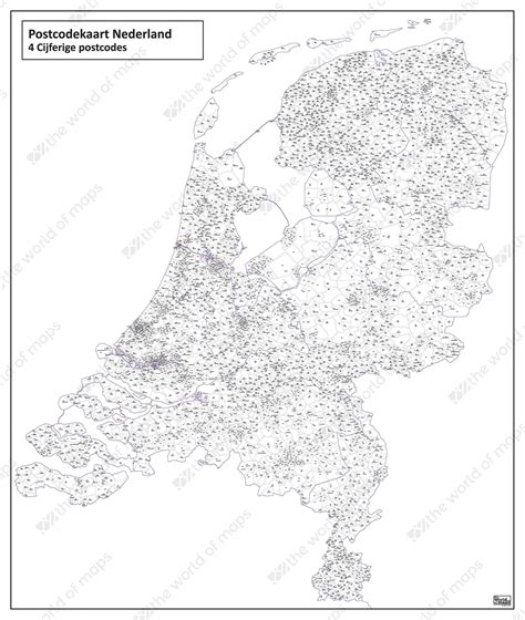 Digital 4 Digit Postcode Map The Netherlands 463 The World Of