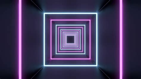 Square Tunnel Loop Of Abstract Neon Lights Stock Motion Graphics Sbv