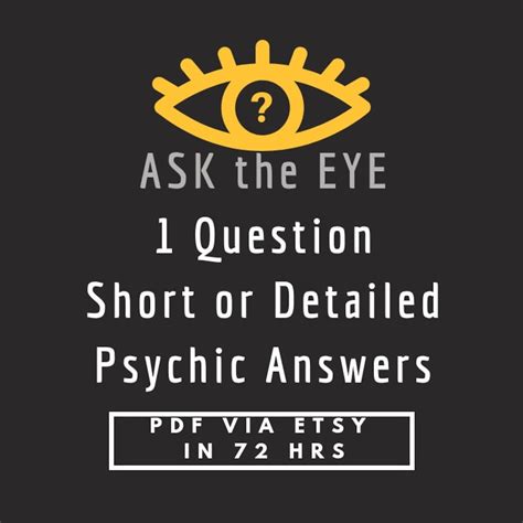 Psychic Reading Question And Answer Pdf Sent By Etsy Msg Etsy