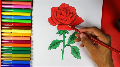 How To Draw A Rose For Kid Draw Space