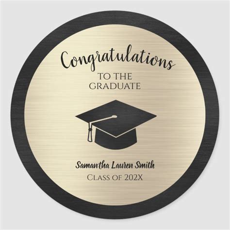 2023 Graduation Congratulations Graduate Gold Classic Round Sticker