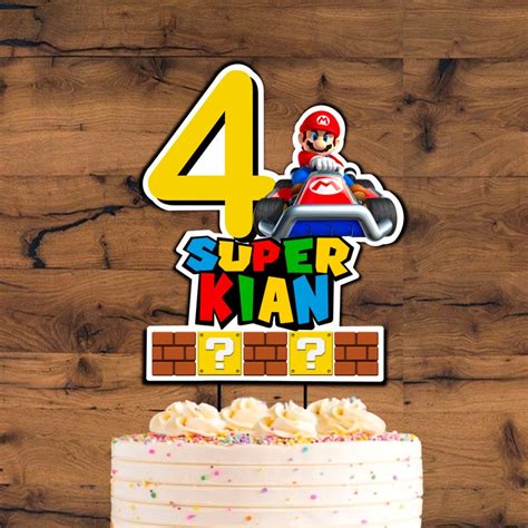 Printable Super Mario Cake Topper Mario Toppers Super Etsy Uk
