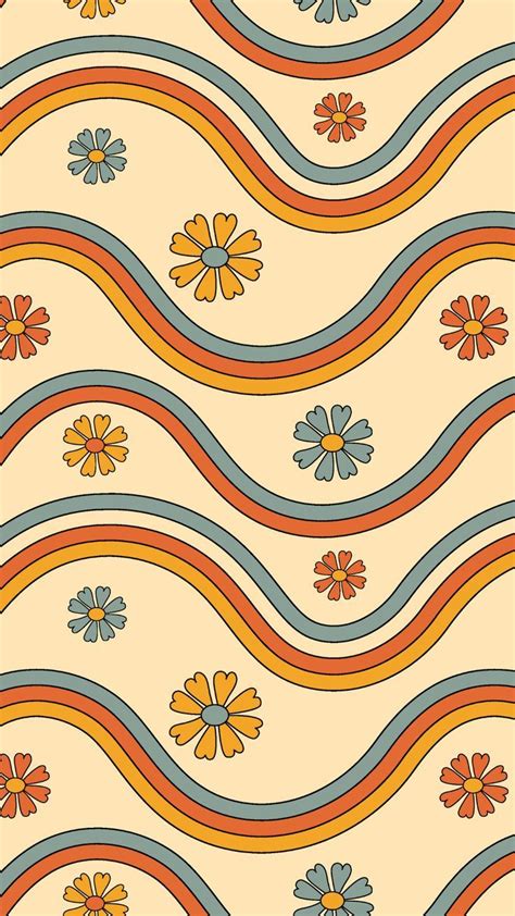 70s Retro Floral Wallpaper Hd Phone Wallpaper Iphone Android Simple