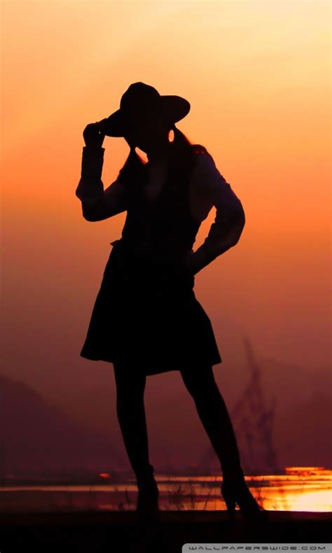 Girl Silhouette Sunset Photography Ultra Hd Desktop Background