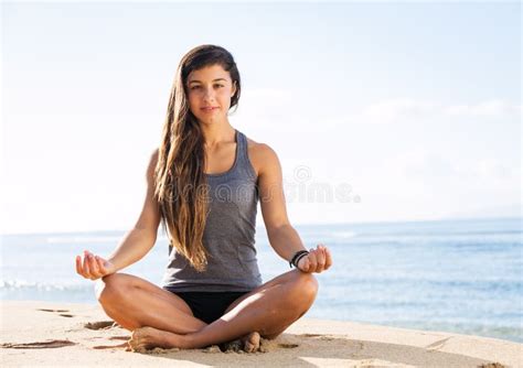 Yoga Meditation By The Beach Stock Image Image Of Meditation Nature