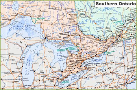 Map Of Southern Ontario Canada Secretmuseum