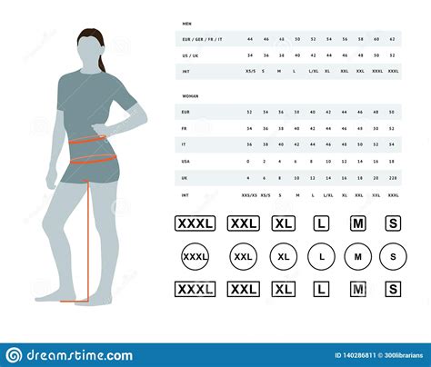 Size Chart For Women Stock Vector Illustration Of Body 140286811