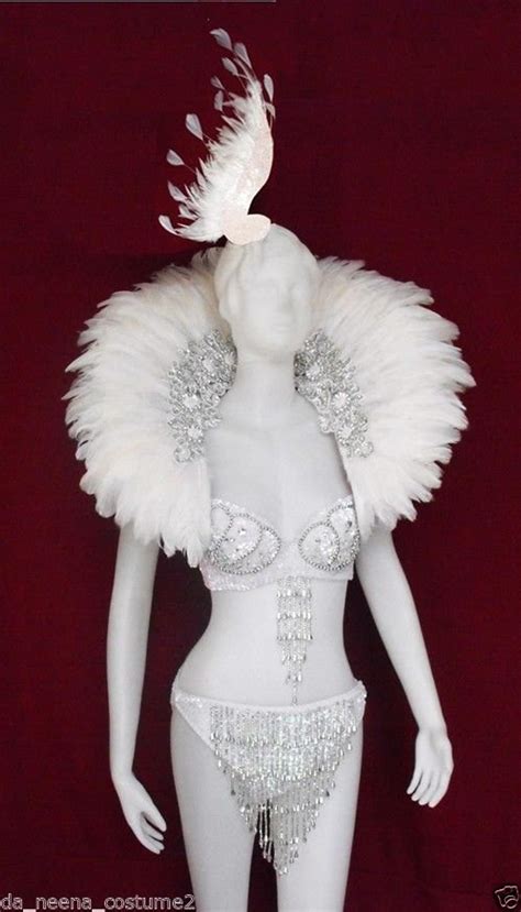 Da Neena C0052 Feather Showgirl Cabaret Drag Swan White Etsy In 2020