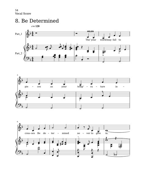 Be Determined Sheet Music For Piano Vocals Piano Voice