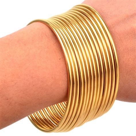 Stackable Gold Bangle Bracelets Set Of 12 At 1stdibs