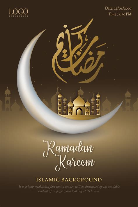 Ramadan Kareem Brown And Gold Poster Design 833982 Vector Art At Vecteezy