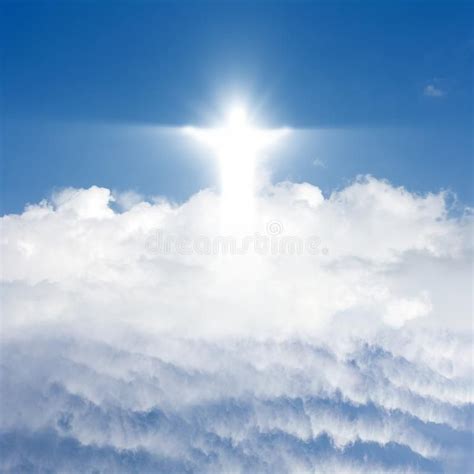 Christ In Sky Jesus Christ In Blue Sky With White Clouds Heaven