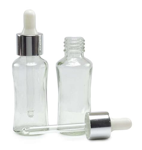 Lot Of 6 Clear Glass Empty Eye Dropper Bottles Refillable Serum
