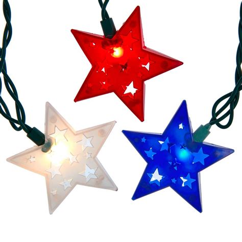 KSA Set of 10 Red and Blue Patriotic Star Fourth of July Lights | Michaels