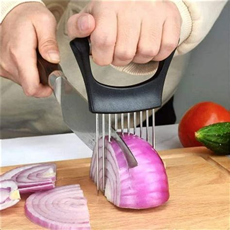 Food Choppers Slice Assistant Onion Holder Slicer Stainless Steel