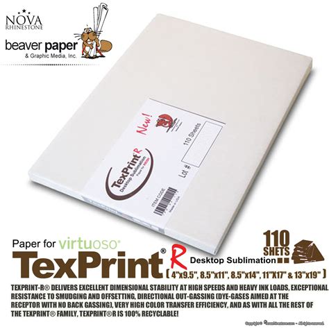 Sublimation Transfer Paper Texprint R Pack Of 110 Etsy