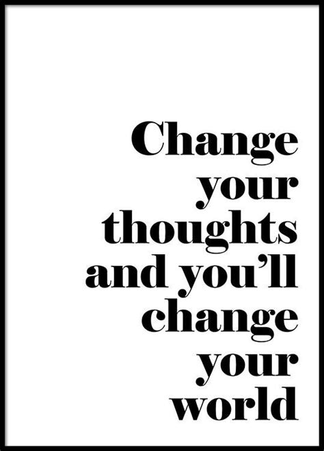 Typography Print Change Your Thoughts Poster With A