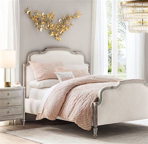 Light grey upholstered bed 581605 collection of interior design and decorating ideas on the littlefishphilly.com. Lucine Upholstered Bed With Footboard - Vintage French ...
