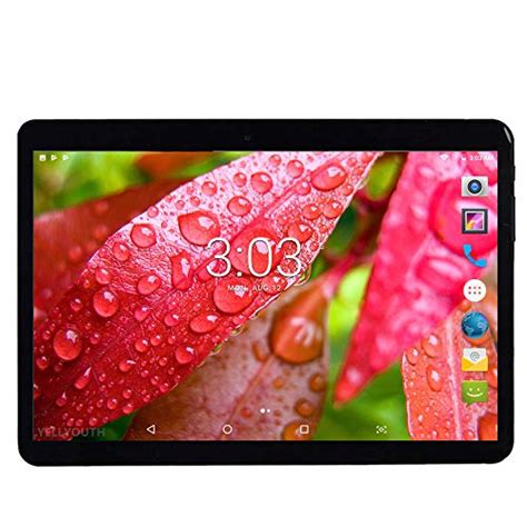 Yellyouth Android Tablet 10 Inch With Sim Card Slots 25d Curved Glass