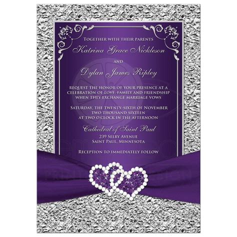 You can rest easy without free wedding invitations design that will help you get your work done quickly. PHOTO Wedding Invitation | Purple, Silver Scrolls, FAUX ...