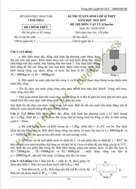 Download.vn học tập đề thi vào lớp 10 lớp 10. Đề thi và đáp án môn Lý - tuyển sinh vào lớp 10 THPT ...