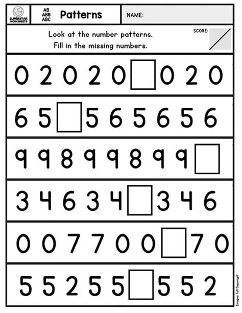 Finding Patterns In Numbers Worksheets