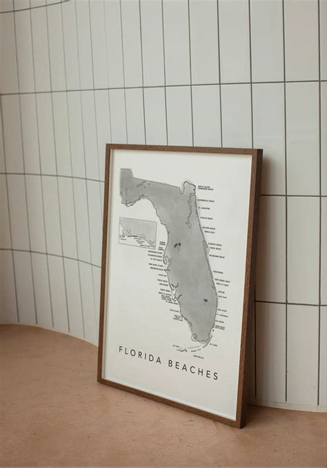 Florida Map Of Florida Beaches Florida Map Print Florida Beaches Map