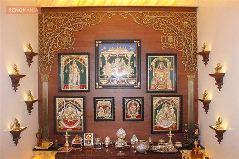 Brown Wall In Pujaroom Puja Chennai By Tg Groups Pooja Rooms Puja