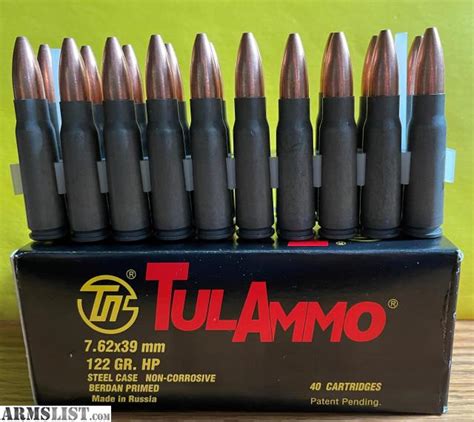 Armslist For Sale Tulammo 762x39 122 Gr Hp Steel Cased 40 Rounds