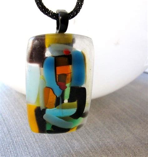 Handmade Modern Fused Glass Necklace By Glassimo On Etsy