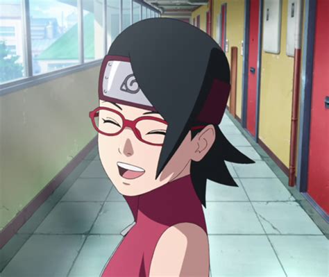 Sarada Smiling Sarada Uchiha Animasi Kartun Karakter Animasi