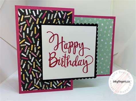 Handmade Birthday Card Fun Fold By Inkyfingers Papercrafting