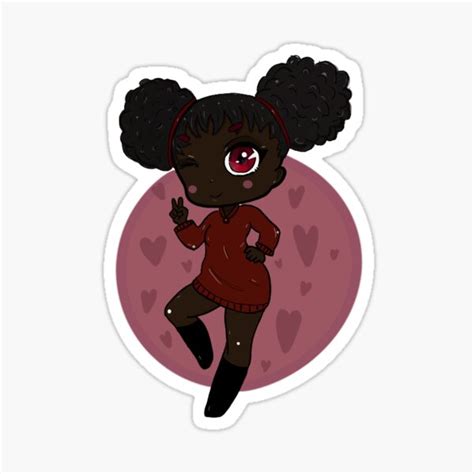 Dark Anime Girls With Curly Hair African American Anime Stickers
