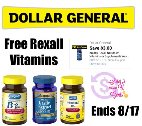 Free Rexall Vitamins At Dollar General