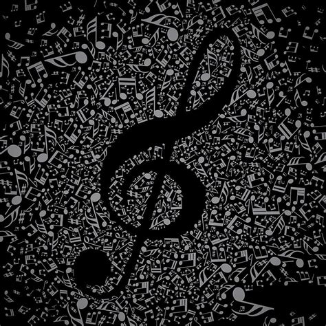 Music Notes Black Background