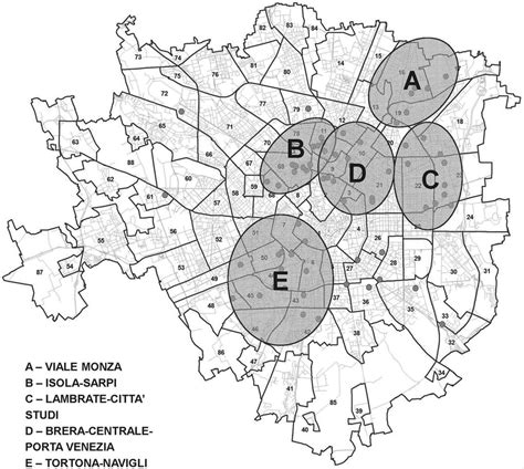 The Main Urban Agglomerations Of Co Working Spaces In Milan In July