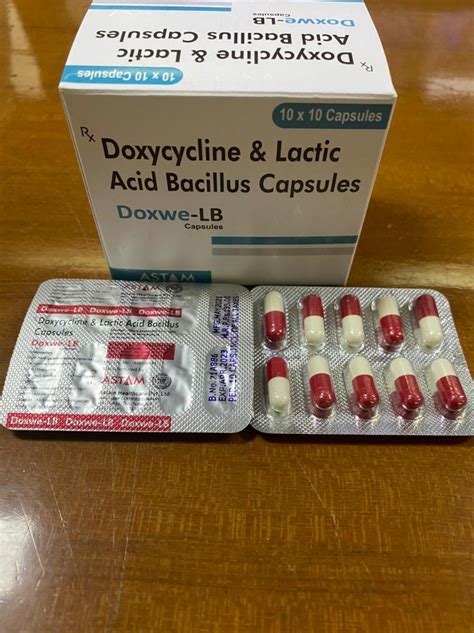 Doxwe- LB 100mg Doxycycline & Lactic Acid Bacillus Capsules at Rs 250