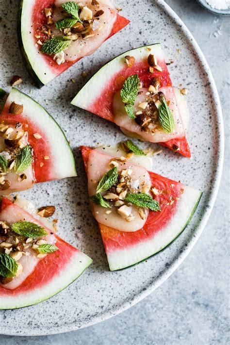 Charred Watermelon Cheese Wedges With Mint Recipe Summer Appetizers